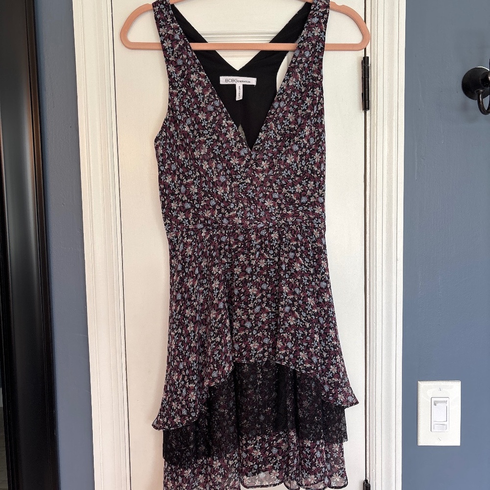 Floral flouncy mini dress